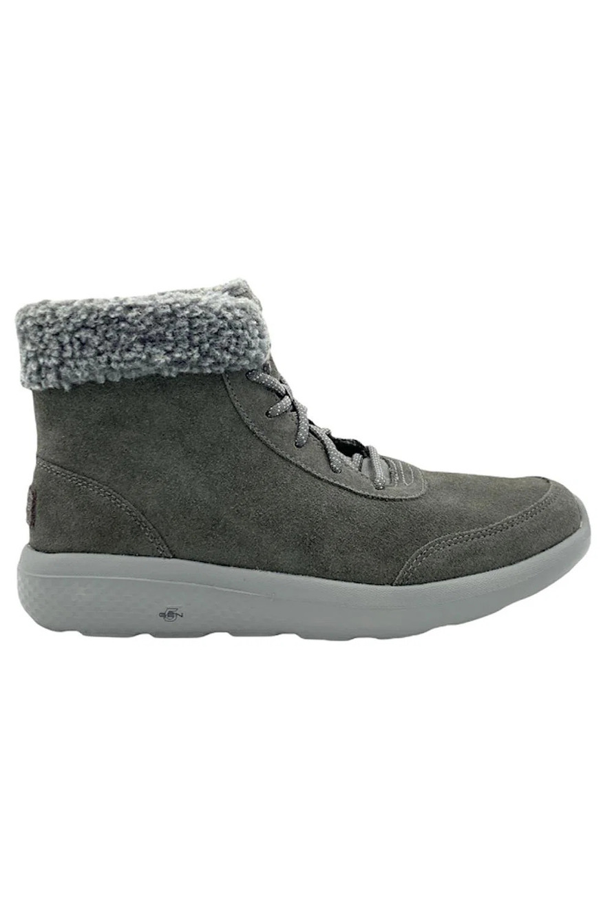 Skechers On the GO Lace Up Suede Boots City 2 Frostie Charcoal - Medium